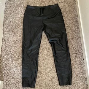 Size 16 Black faux leather White House Black Market Runway Leggings